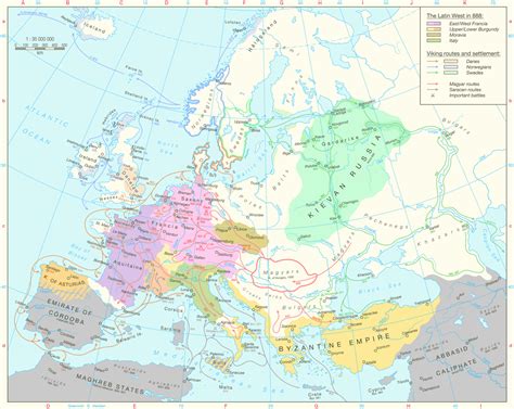 Magyar, Saracen and Vikings invasions of Europe during the period of 793 AD to 1000 AD [2315 × ...