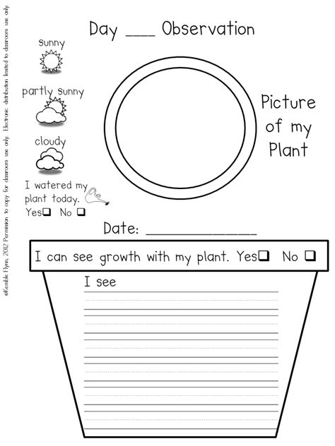 Plant Journal Template - Printable Word Searches