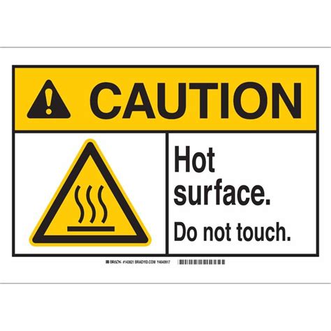 Brady™ Polystyrene Sign: CAUTION - HOT SURFACE. DO NOT TOUCH. | Fisher ...