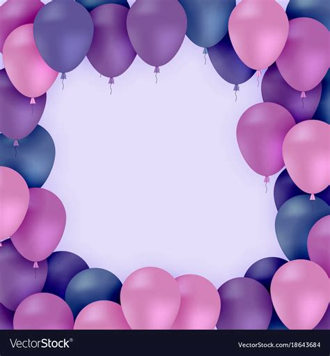 Colored balloons on purple background Royalty Free Vector