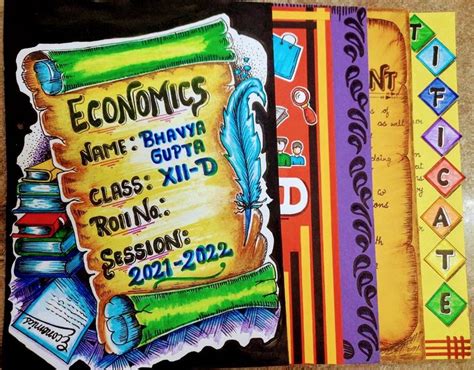 Economic project file cover idea | Front page design, File decoration ideas, Diy pencil case