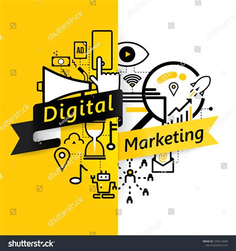 Vector Background Design Digital Marketing Concept Stock Vector ...