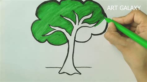 How to draw a tree easy || Tree drawing || - YouTube