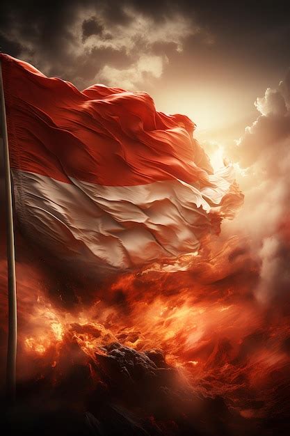 Indonesia independence day indonesian flag fluttering with passion ...