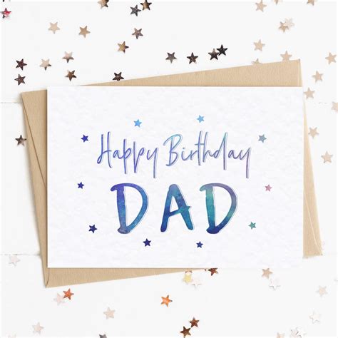 Happy Birthday Dad Star A6 Card By Lady K Designs