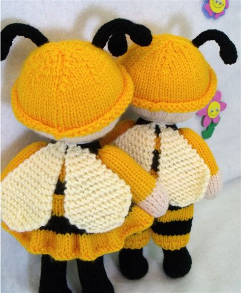 Toy doll knitting pattern. Cuties. Honey bee dolls. PDF instant ...