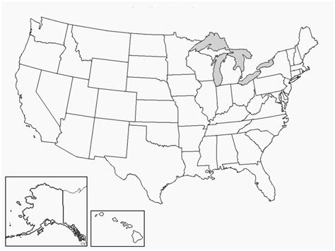 Free Printable Outline Map Of Us States