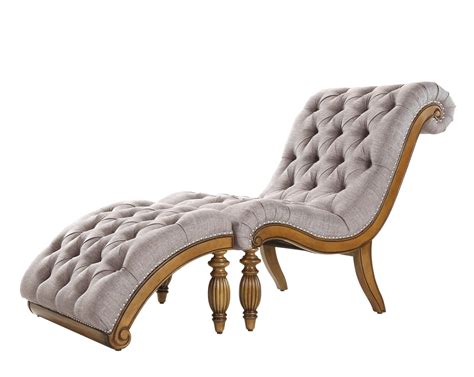 Classic Grey Linen Upholstered Tufted Chaise Lounge Chair with Ottoman ...