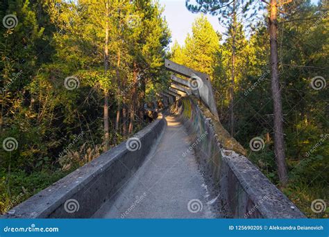 Abandoned bobsleigh track stock image. Image of bosnia - 125690205