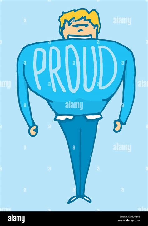 Cartoon illustration of a proud man feeling great with huge chest Stock Photo - Alamy