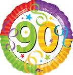90th Birthday Balloons, 90th Birthday Mylar Balloons