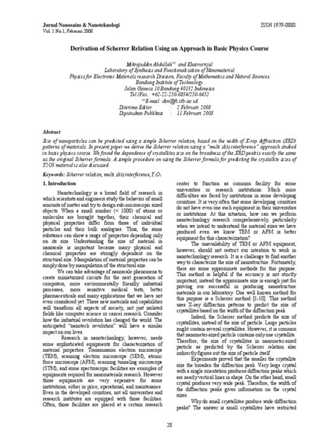 Scherrer Formula Derivation | Nanotechnology | Diffraction