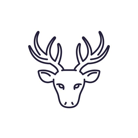 deer head, stag logo, line vector 4806026 Vector Art at Vecteezy