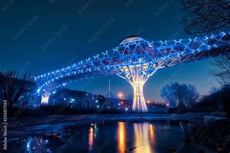 Tabiat Bridge in Tehran at Night, taken in January 2019 taken in hdr Stock Photo | Adobe Stock