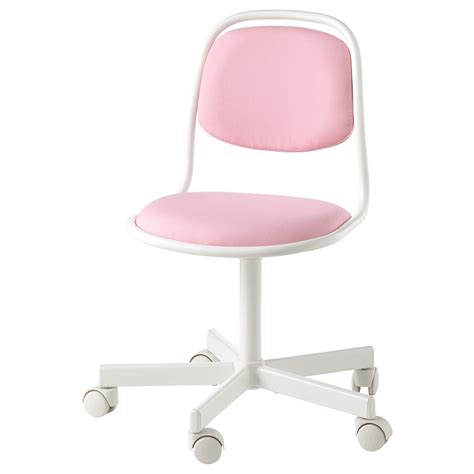 ÖRFJÄLL Children's desk chair, white, Vissle pink - IKEA