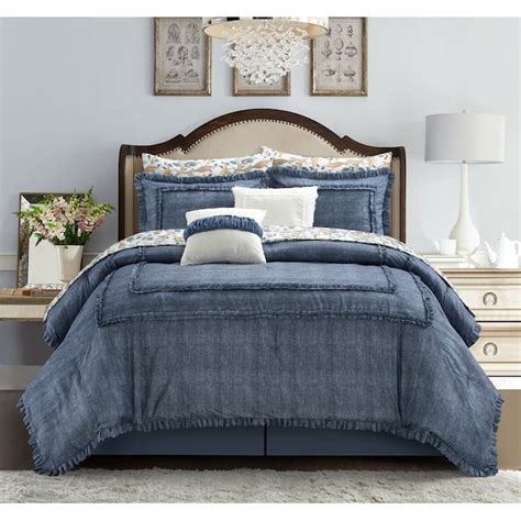 Nanshing 10-Piece Blue King Comforter Set in the Bedding Sets ...