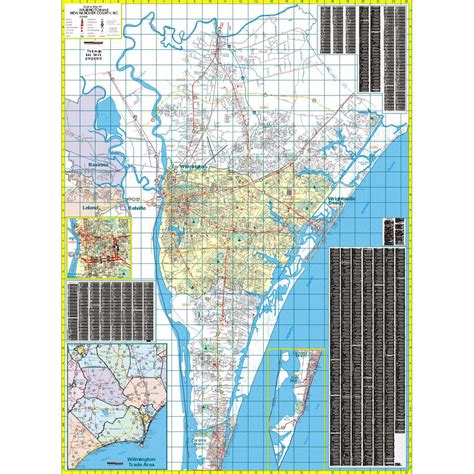 Wilmington and New Hanover County, NC Wall Map - The Map Shop