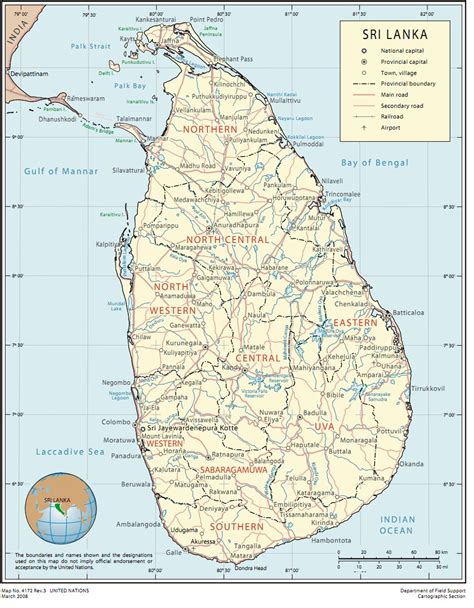 Map of sri Lanka.