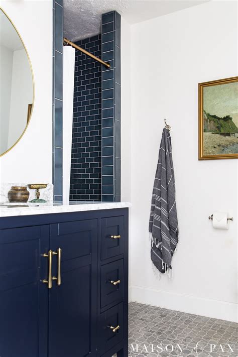 Navy Blue And White Bathroom Floor Tiles | Floor Roma