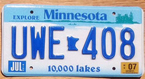 2007 Minnesota vg+ | Automobile License Plate Store: Collectible ...