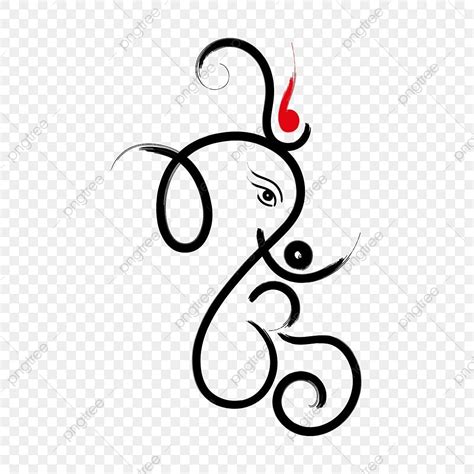 Om Vector Hd PNG Images, Lord Ganpati And Om Brush Line Art, Brush Drawing, Lord Drawing, Lord ...