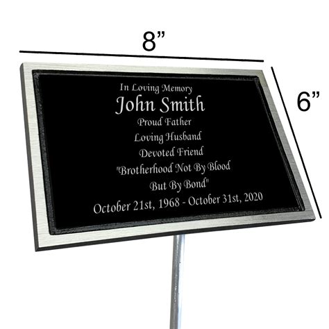 Memorial Plaque Grave Marker Remembrance Plaque Outdoor - Etsy