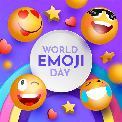 Premium Vector | Gradient world emoji day illustration