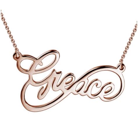 GiftNameNecklace - Custom Infinity Name Necklace Rose Gold Plated