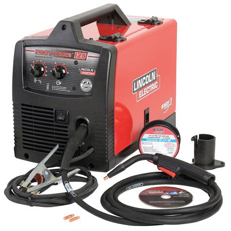 LINCOLN ELECTRIC Flux Core Welder, Easy Core 125 Series, Input Voltage: 120V AC, Flux Core Only ...