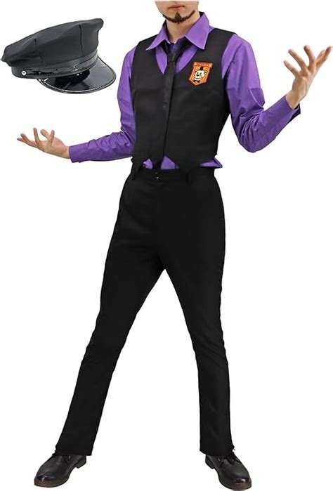 Amazon.com: C-ZOFEK US Size FNAF Purple Guy Cosplay Costume Outfit with Hat : Clothing, Shoes ...