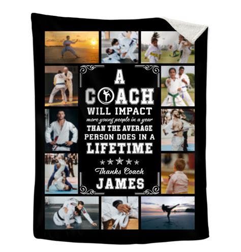 Personalized Photo Blanket for Karate Coach, Gift Idea for Karate Teacher, Karate Coach Gift ...