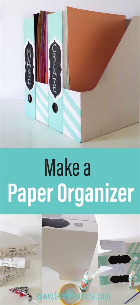 Paper organizer diy that you can make from a magazine file. Desk Paper Organizer, Computer Desk ...