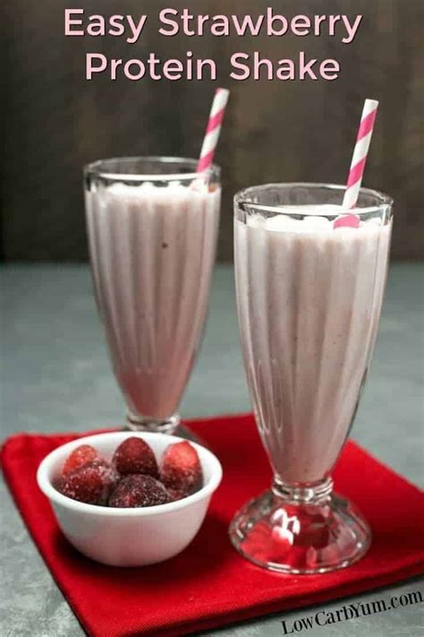 Strawberry Protein Shake Recipe with Yogurt - Low Carb Yum