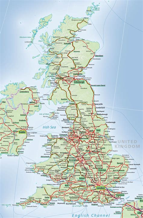 United Kingdom Train Map - Cities And Towns Map