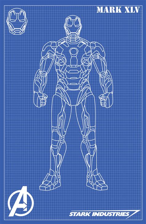 Iron Man Mark XLV Blueprints by nickgonzales7 on DeviantArt | Iron man suit, Iron man art, Iron ...