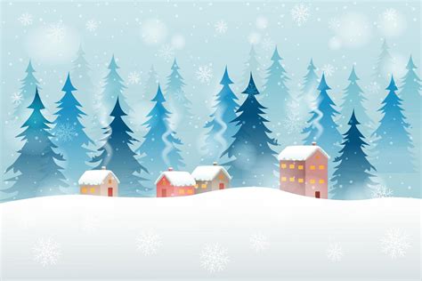 Winter Christmas Landscape with Houses 1420016 Vector Art at Vecteezy