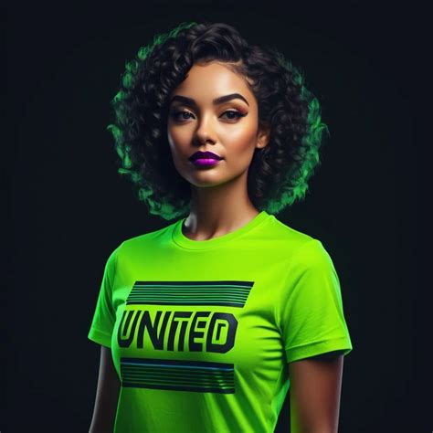 United-themed neon green t-shirt design, bold typogr...