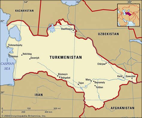 Turkmenistan Physical Map