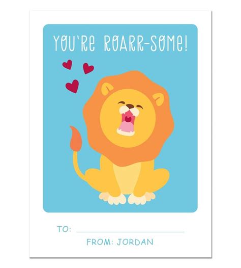 Valentine Card Set - Roarrsome - Personalized Valentine Cards | Valentines cards, Personalized ...