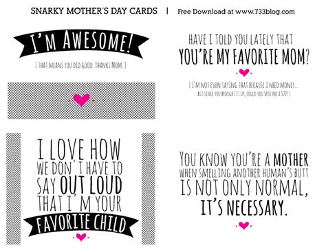 Funny Printable Mother’s Day Cards | Mothers day cards, Funny quotes for teens, Funny printables