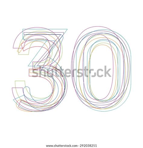 Number 30 Outline Stock Vector (Royalty Free) 292038251