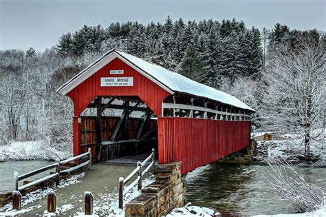 Winter at Kings Covered Bridge Photograph by Rusty Glessner | Fine Art America