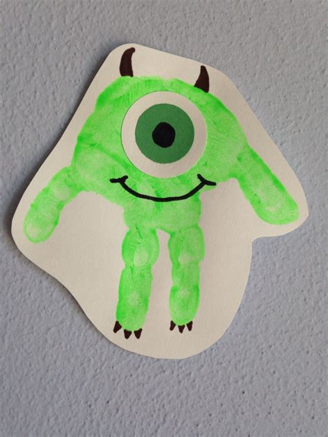 Handprint Mike Wazowski Craft - Handprint Monsters Inc. Craft - Disney Craft - Preschool Craft ...