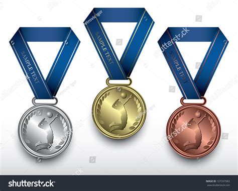 Volleyball Medals Vector Illustration Stock Vector (Royalty Free ...