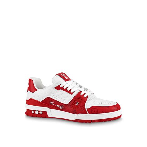 LOUIS VUITTON TRAINER RED MONOGRAM WHITE - The Edit LDN