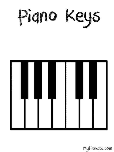 Piano Keys Coloring Pages