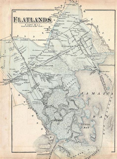 1873 Beers Map of Fort Hamilton Brooklyn New York City Photograph by ...