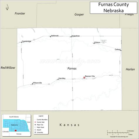 Map of Furnas County, Nebraska - Where is Located, Cities, Population, Highways & Facts