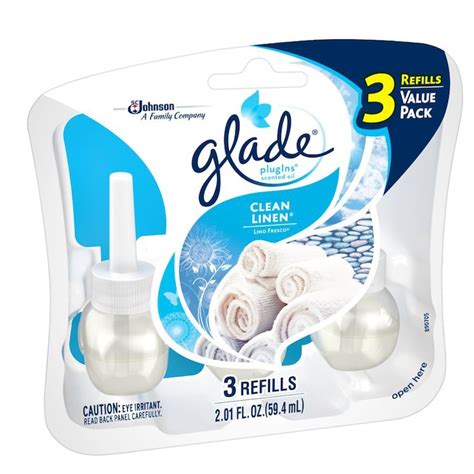 Glade 3-Pack Clean Linen Plug-in Electric Air Freshener Refill in the ...