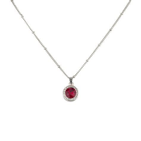 Ruby Birthstone Pendant Necklace - Necklaces